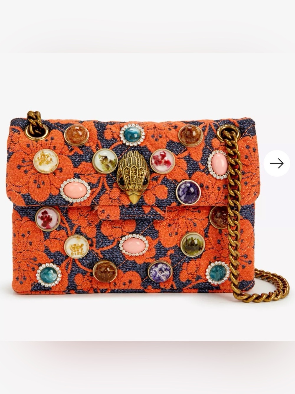 Kurt Geiger London Mini Kensington Embellished Jacquard Bag 2-Way Limited Edit.